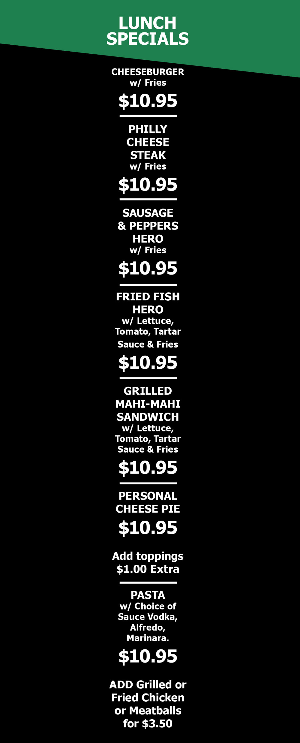 Verde's Menu